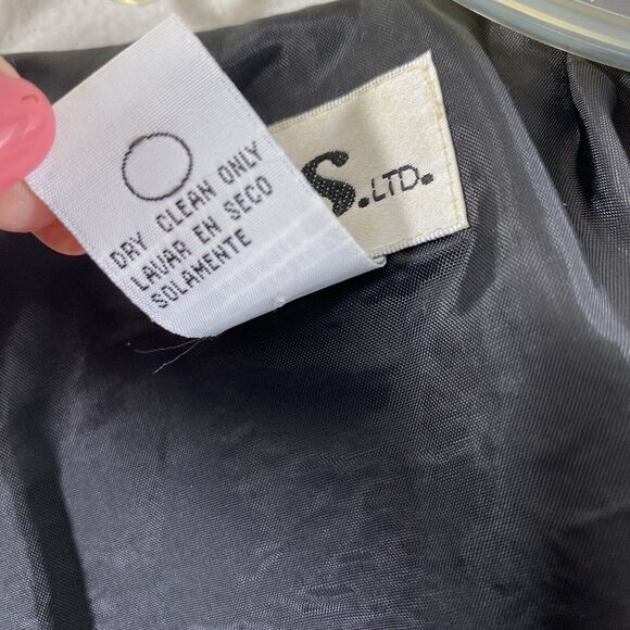 Vtg JBS Velvet Jacket Womens Size 10 Rhinestone Open Front Black Evening Party - Picture 10 of 10